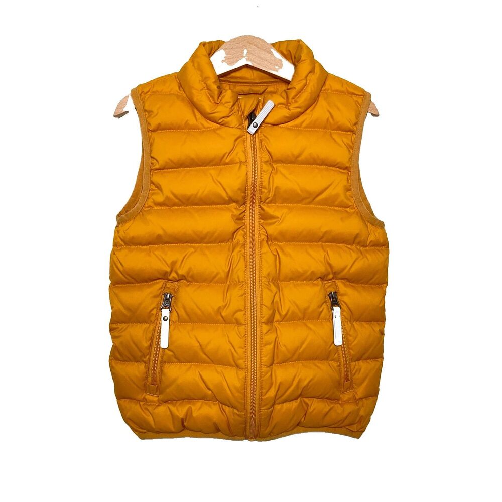 Hanna Andersson Down Vest Kids Size 5 Quilted Puffer Mustard Yellow Outerwear